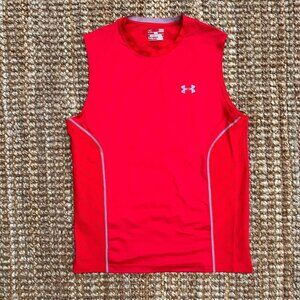Under Armour Men's HeatGear Sleeveless Tank Fitted Shirt Red UA Large